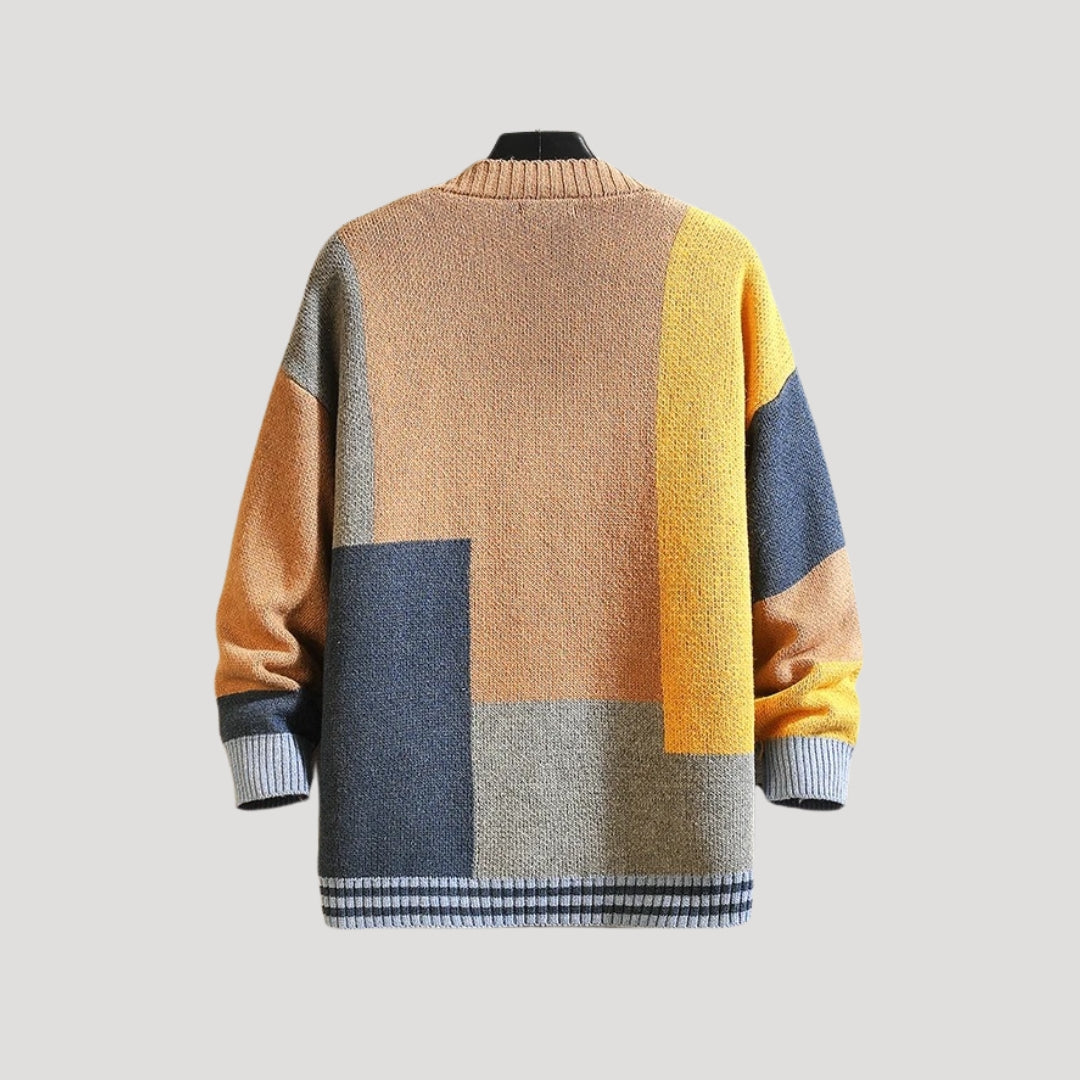 Doris - Women's Spring Colour Block-Knit Cardigan with Buttons