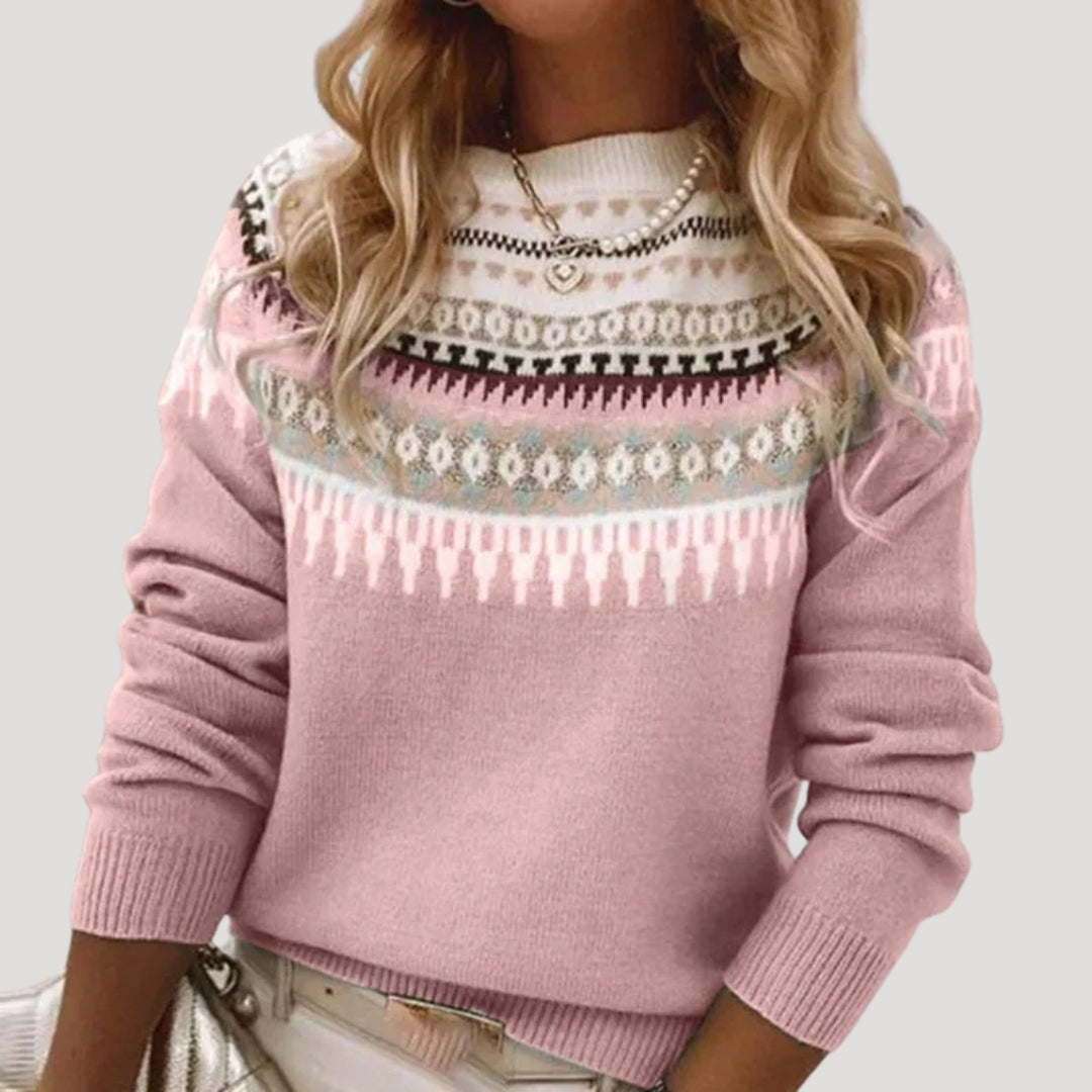 Claire - Women's Spring Fair-Isle-Knit Sweater