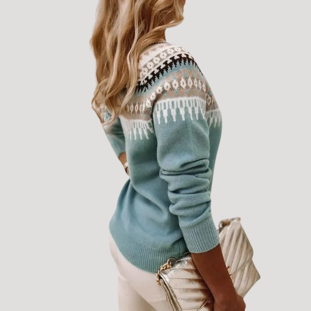 Claire - Women's Spring Fair-Isle-Knit Sweater