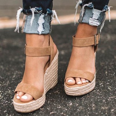 Victoria - Women's Spring Wedge Heel Sandals with Open Zehenpartie