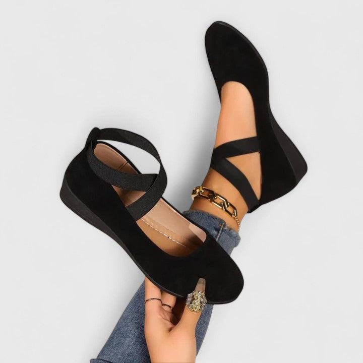 Sandra - Women's Spring Straps Rundzehen Wedge Heel Flats