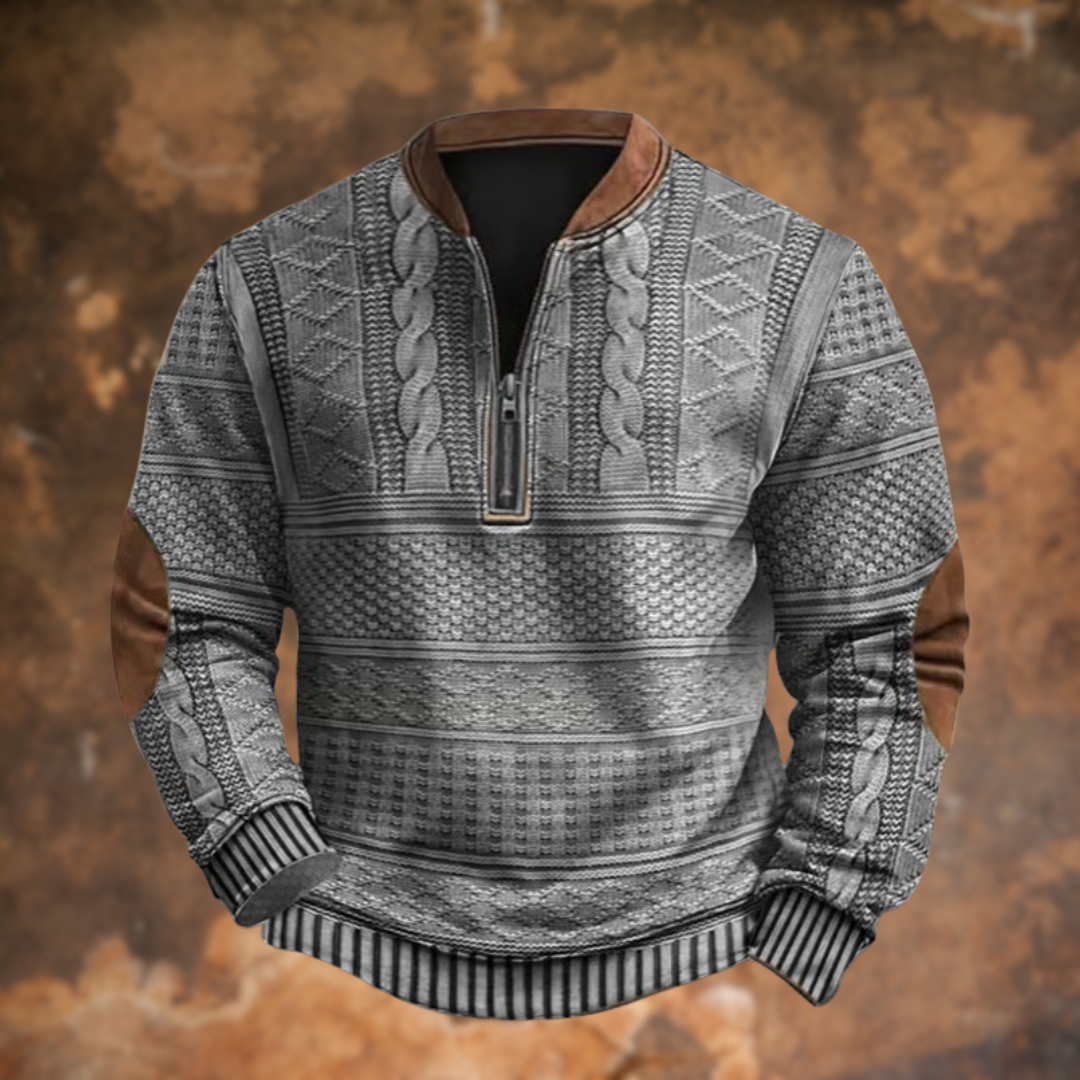 Rhys - Men's Classic Spring Jacket with Zip and Faux Fur Lining