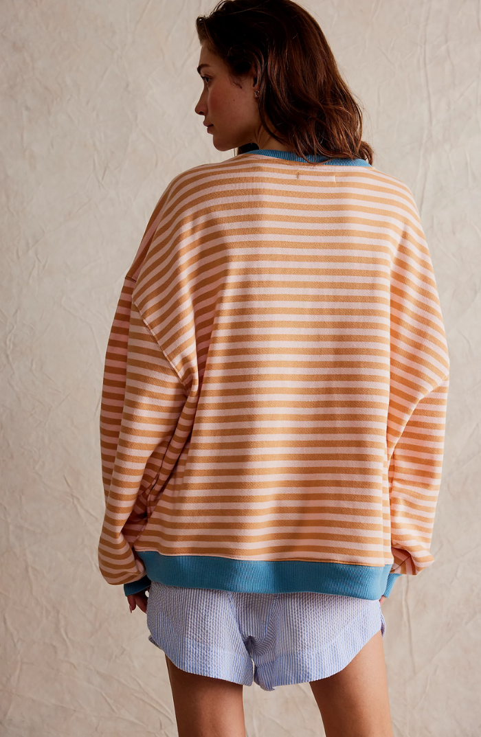 Mia - Women's Striped Round Neck-Sweater for Spring