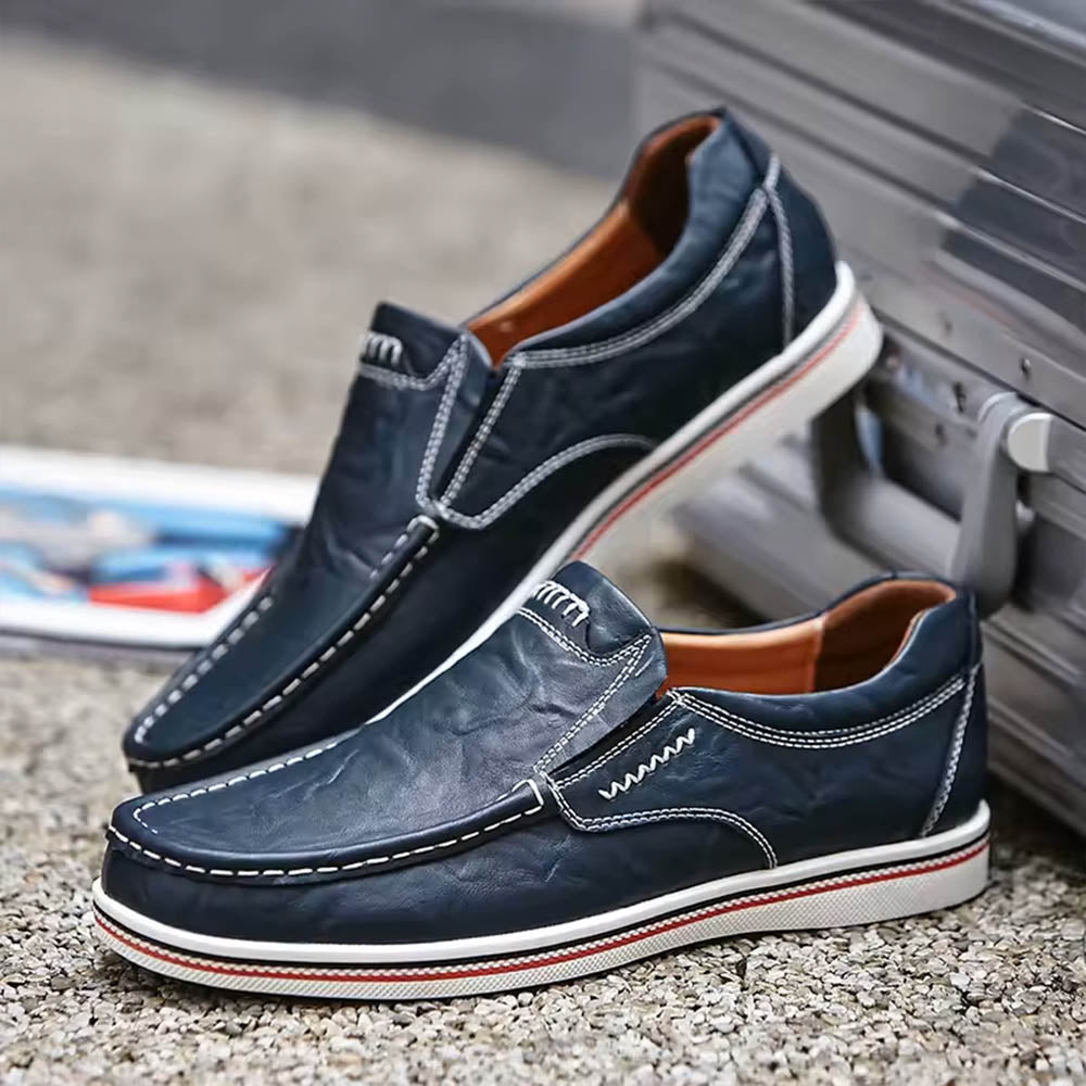 Iain - Men's Spring Moc Toe Loafers with Contrast Stitching