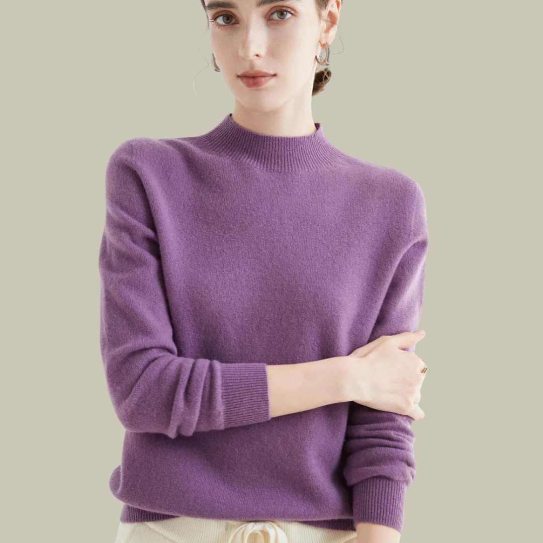 Karen - Women's Turtleneck Sweater aus Merinowolle for Spring