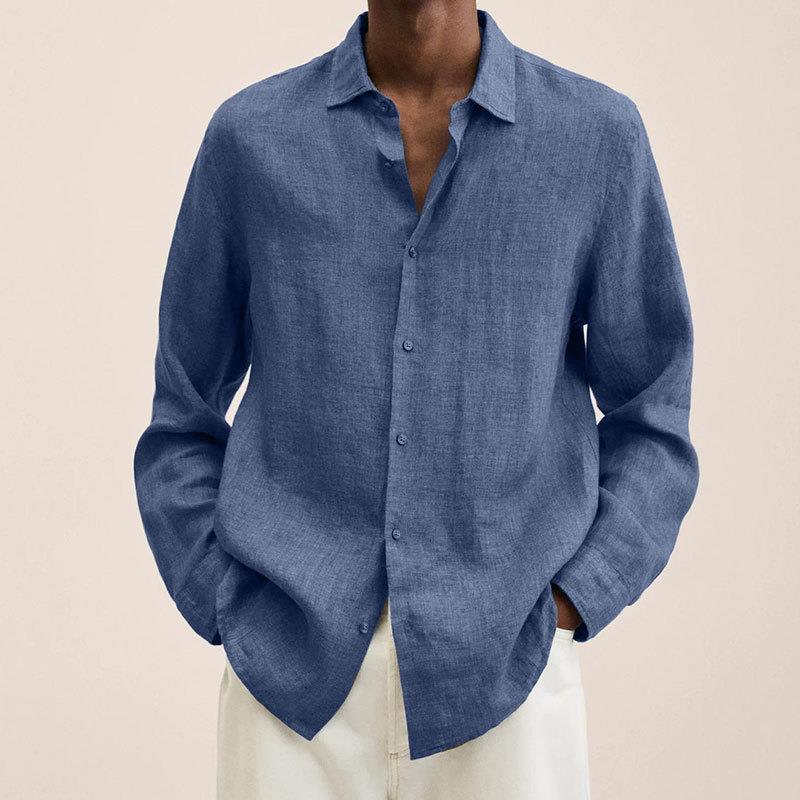 Kathleen - Men's Klassisches Long Sleeve Shirt with Button Placket