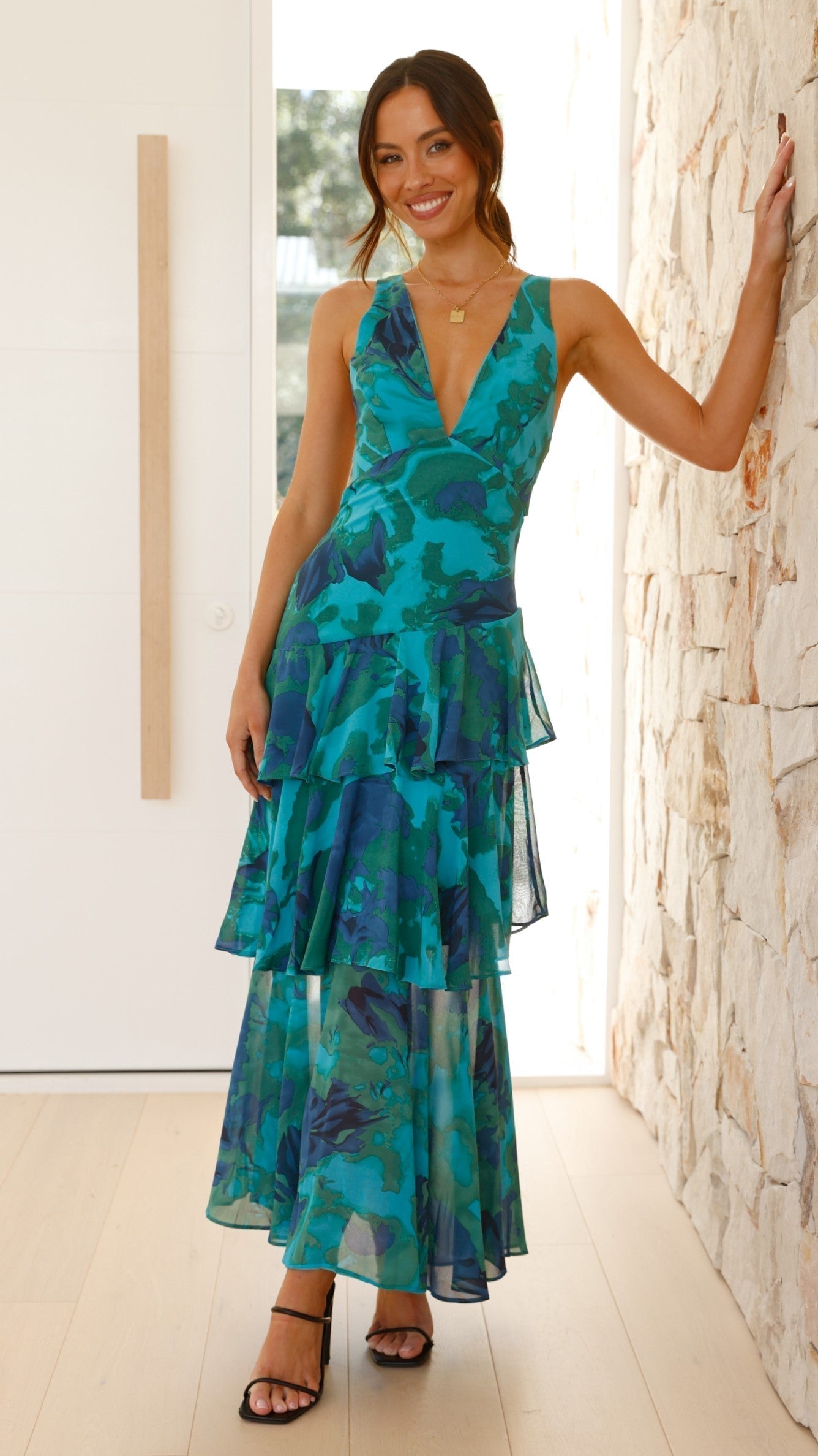 Molly - Women's Elegant Floral Stufen-Maxi Dress