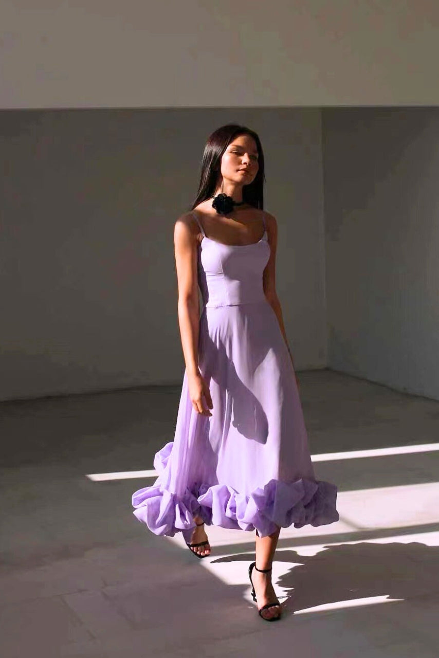 Victoria - Women's elegantes Dress for Wedding Guests with Ruffle Hem