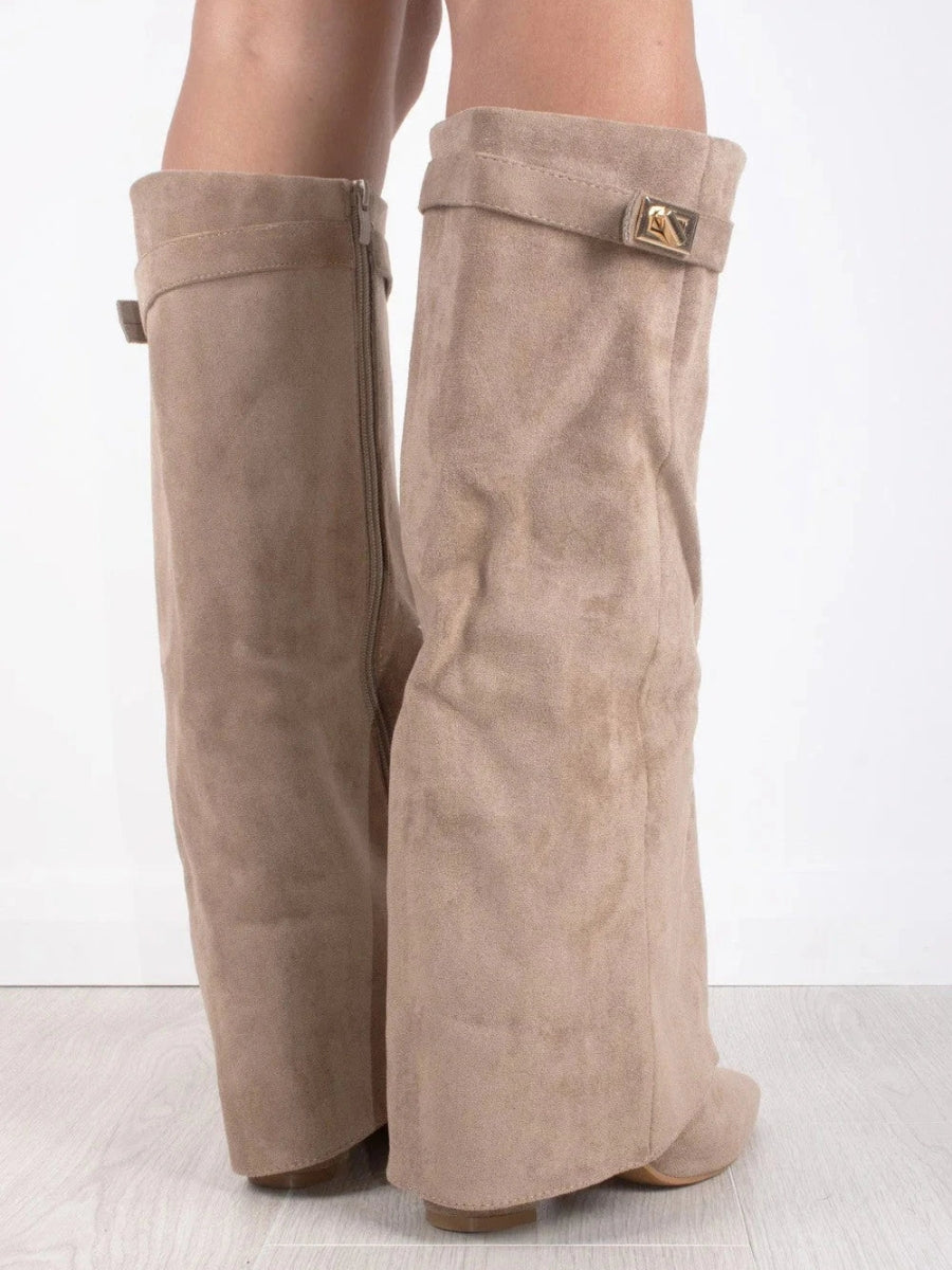 Ava - Women's Over-Knee Boots over-knee with Zip