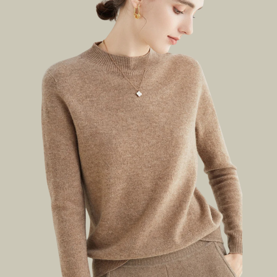 Karen - Women's Turtleneck Sweater aus Merinowolle for Spring