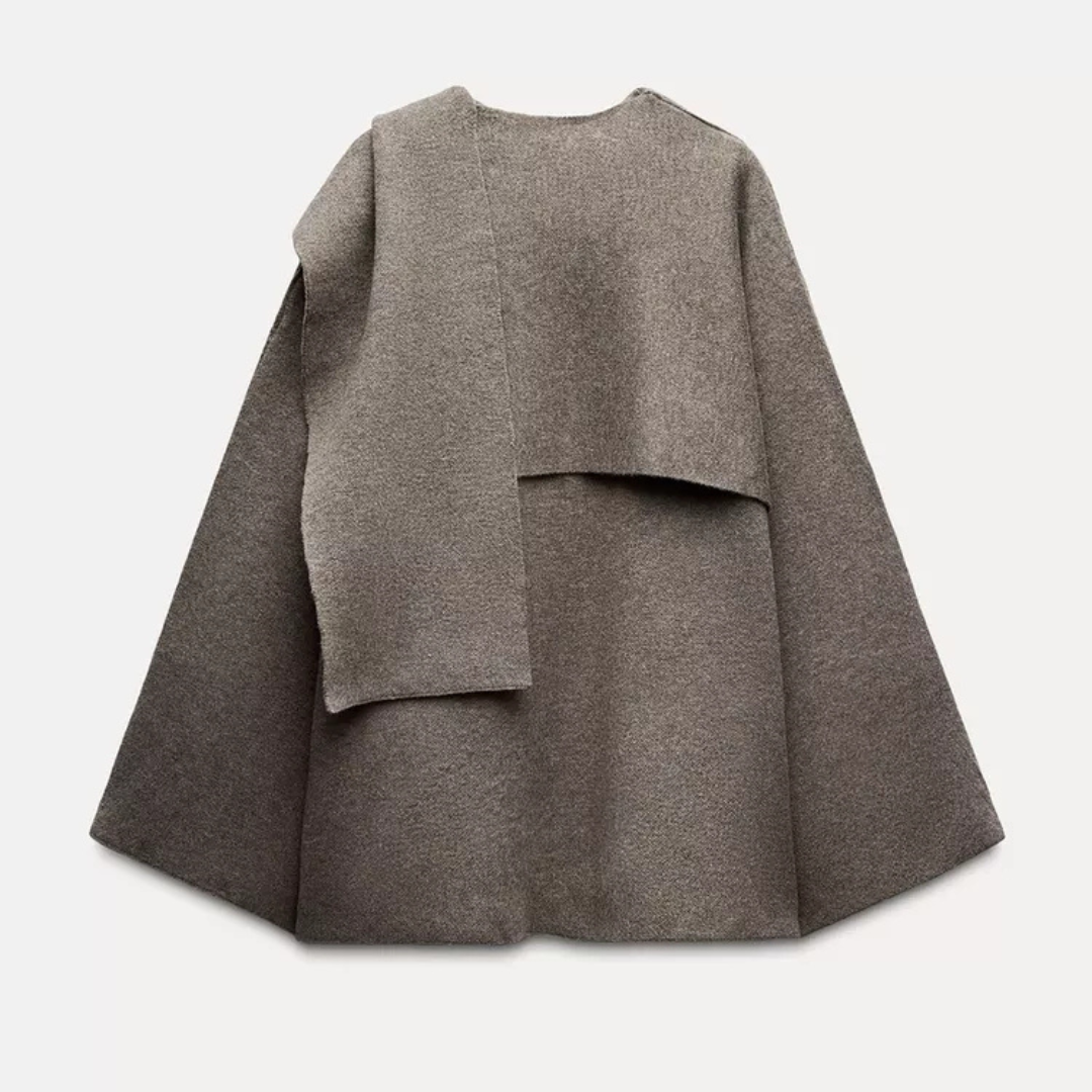 Isabella - Women's Elegant Drapierter Cape-Coat
