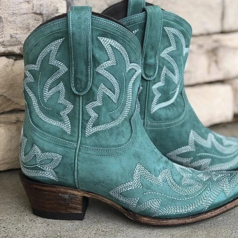 Amber - Women's Stylish Cowboy-Boots with Western-Stickerei