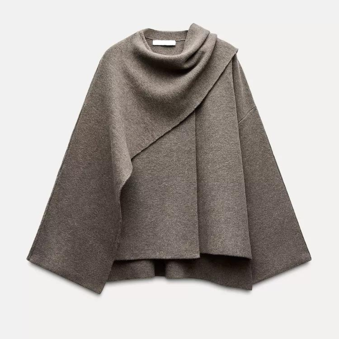 Isabella - Women's Elegant Drapierter Cape-Coat