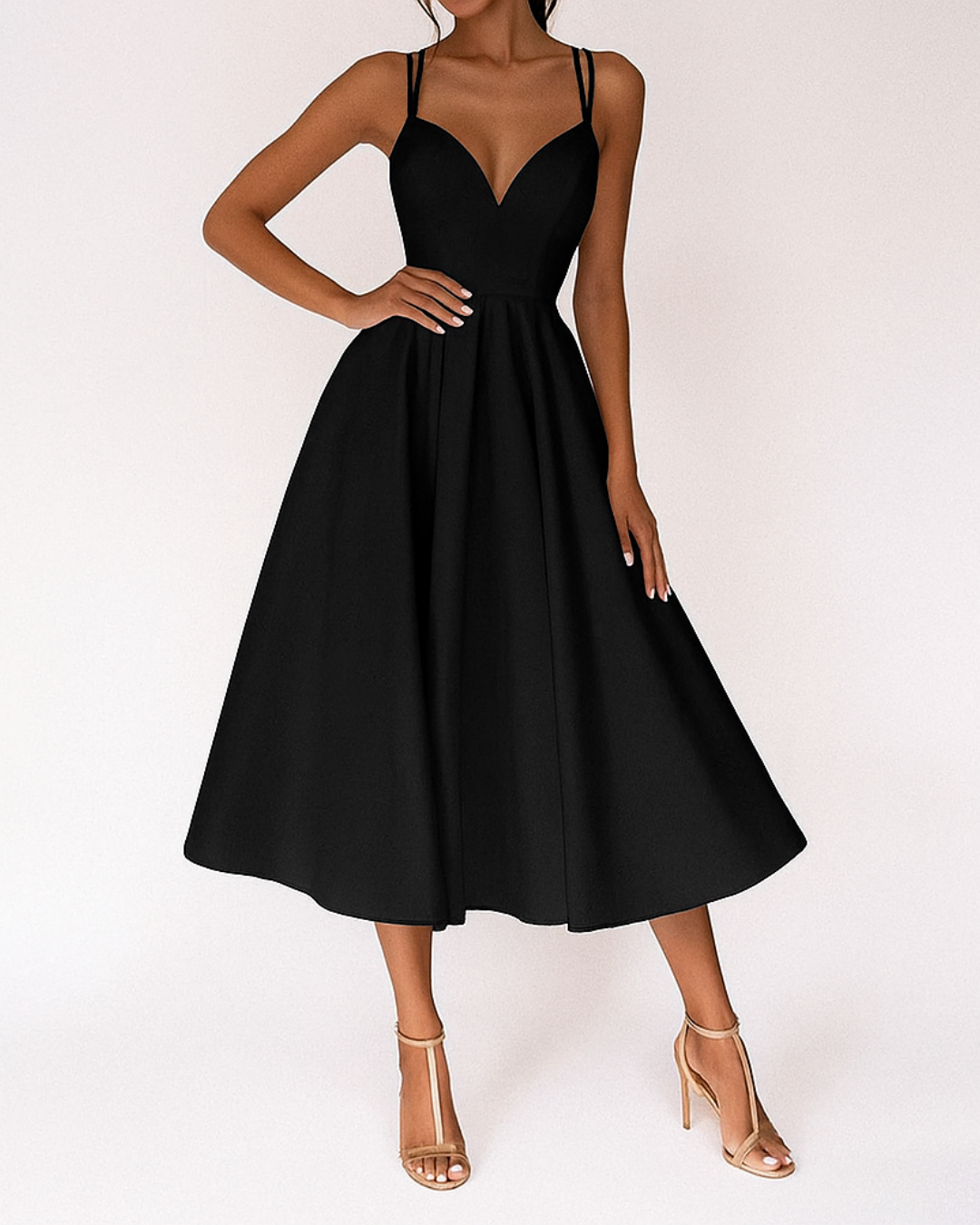 Donna - Women's Wedding Guest Straps Midi Dress