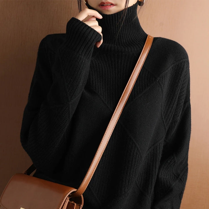 Sharon - Cosy Cable Knit Turtleneck Sweater