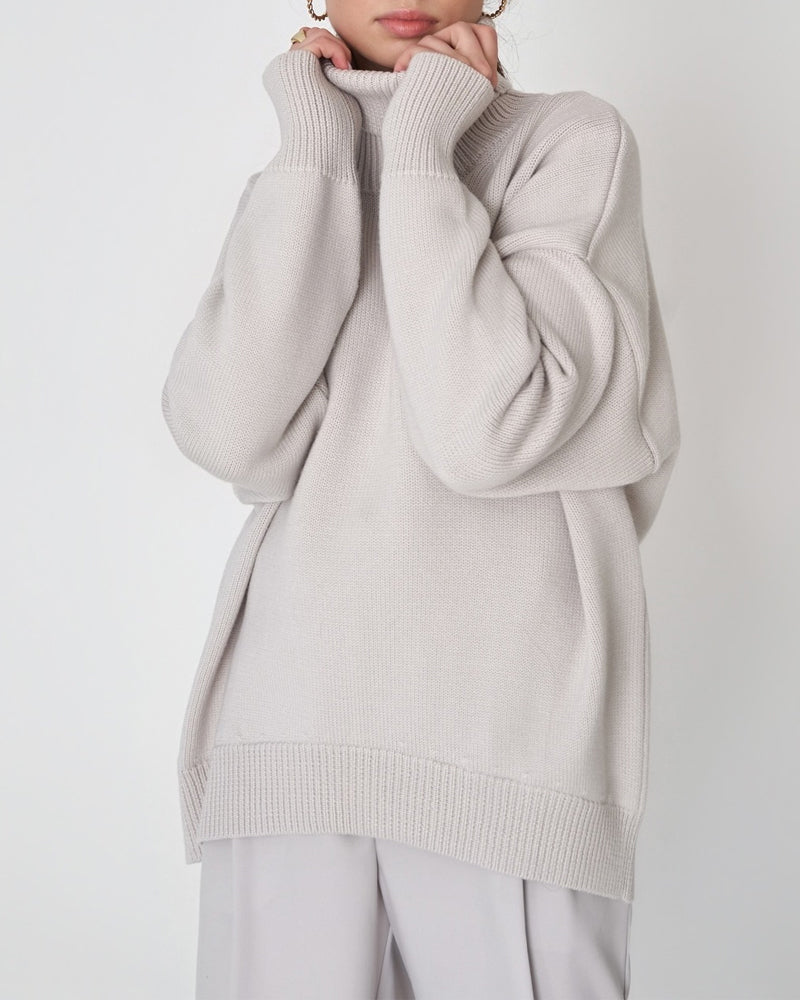 Alice - Women's Oversize High-Neck Casual Sweater