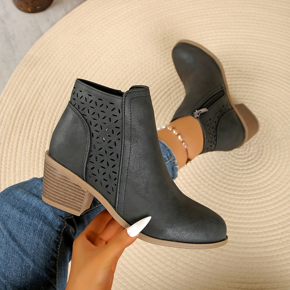 Beth - Women's Ankle Boots zum Slip-On with seitlichem Zip