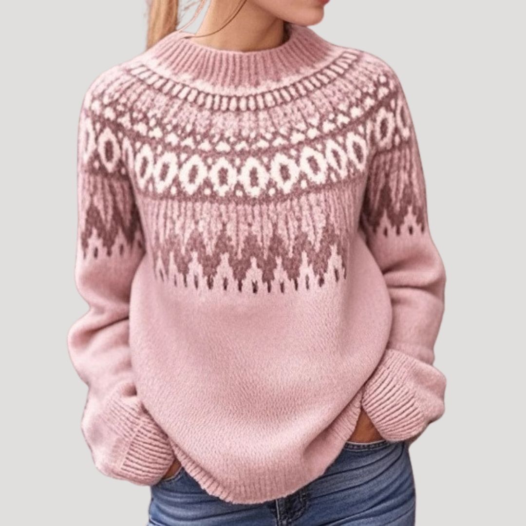 Joanna - Women's Spring Gemusterter Knit Sweater
