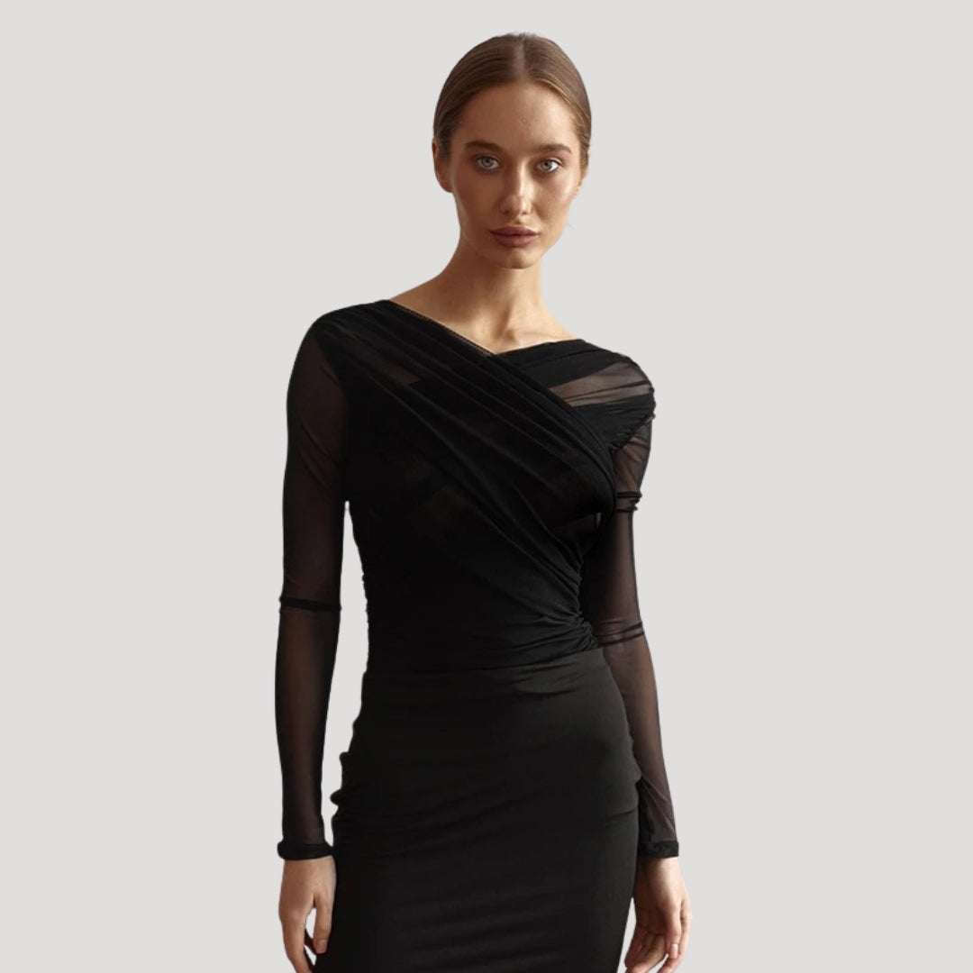 Judith - Women's Spring Transparentes Wickel-Top with Long Sleeve