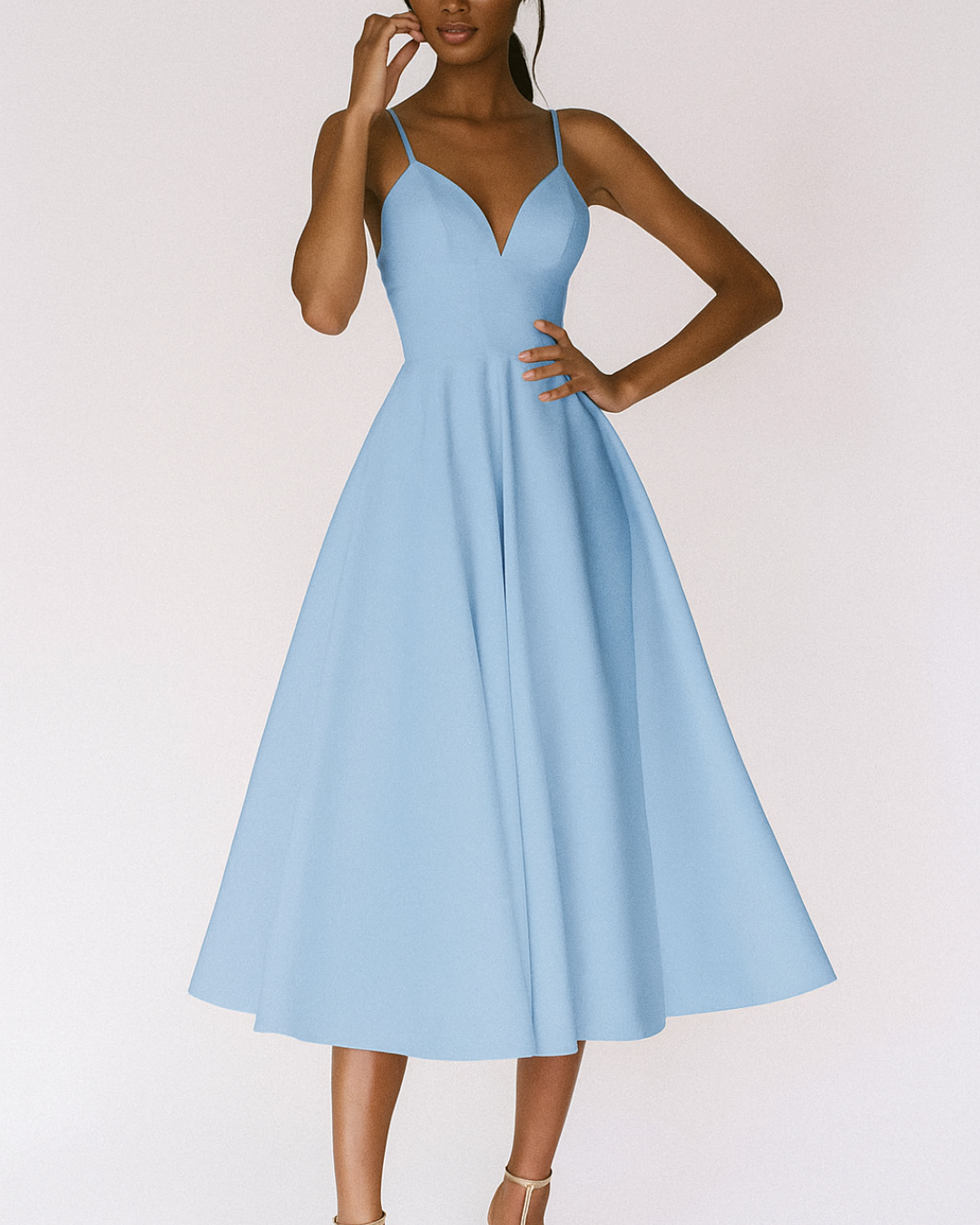 Donna - Women's Wedding Guest Straps Midi Dress