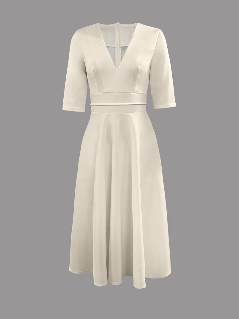 Irene - Women's Wedding Guest Elegant Flared Midi Dress