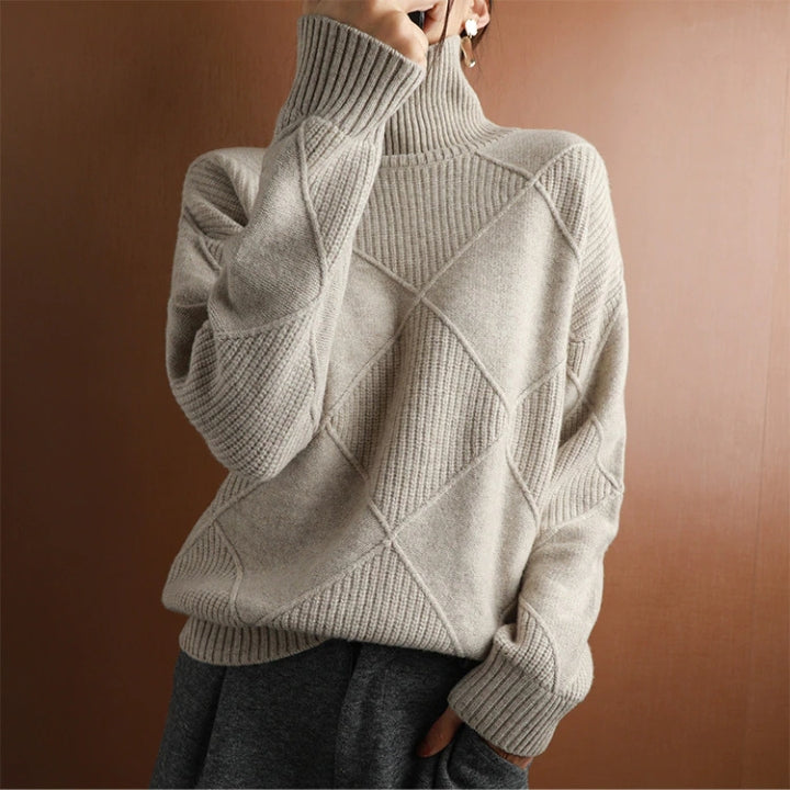 Sharon - Cosy Cable Knit Turtleneck Sweater