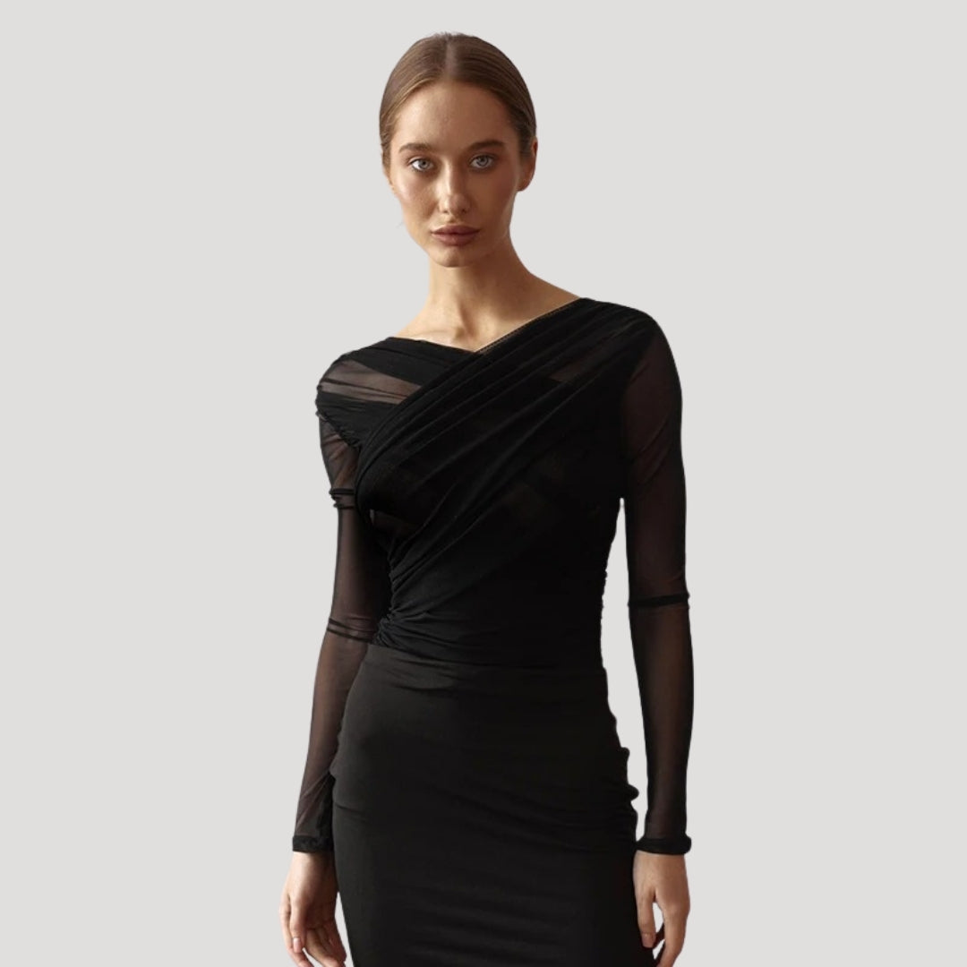 Judith - Women's Spring Transparentes Wickel-Top with Long Sleeve