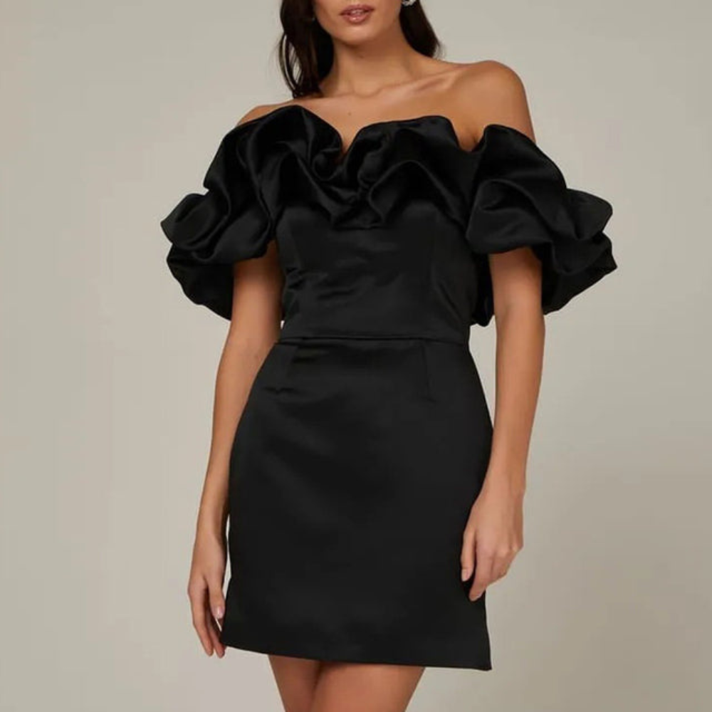 Helen - Women's Ruffle Mini Dress for Wedding Guests