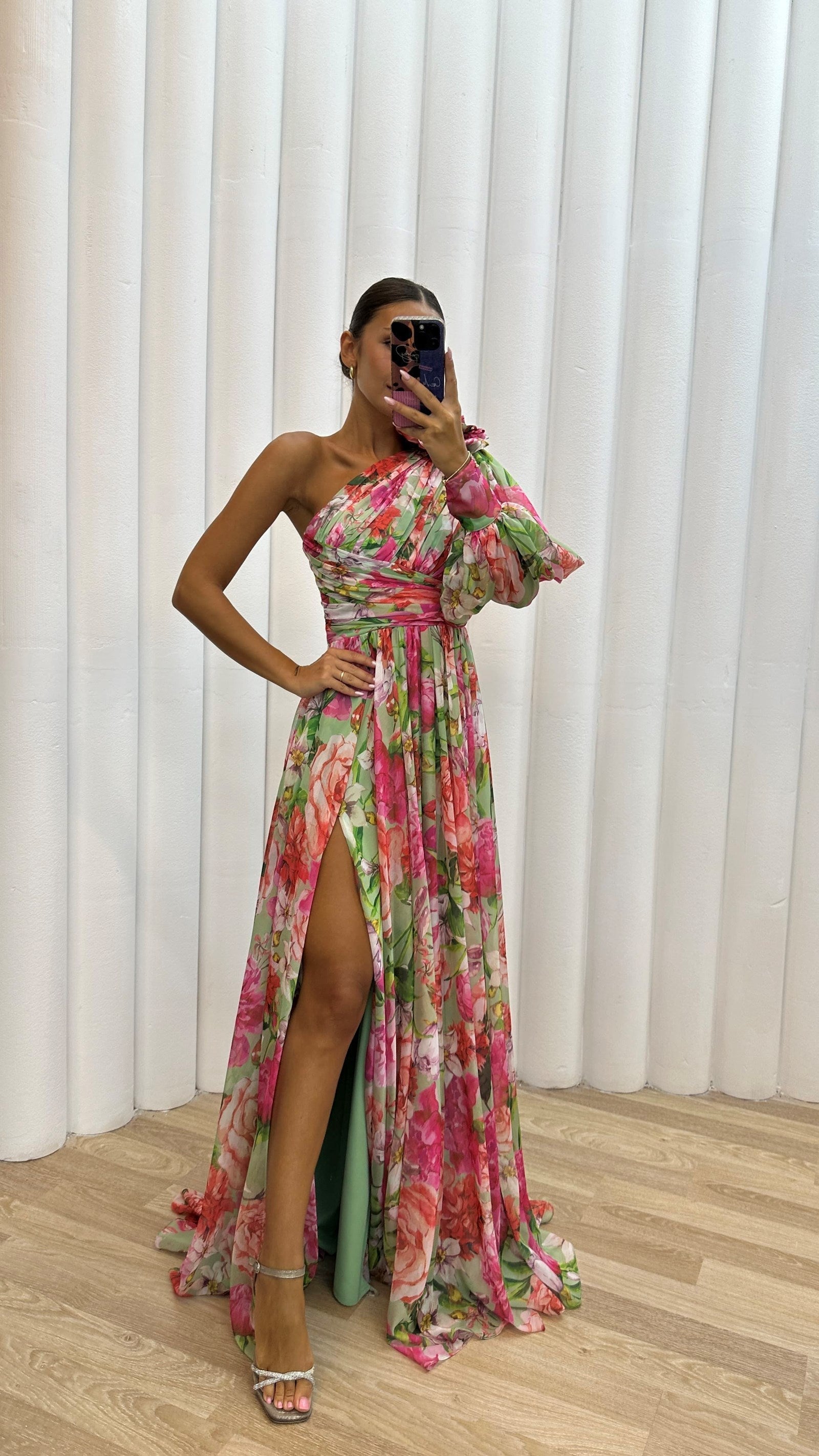 Louise - Women's Floral Einarm-Dress for Wedding Guests