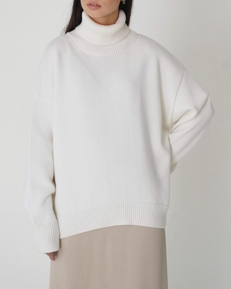 Alice - Women's Oversize High-Neck Casual Sweater