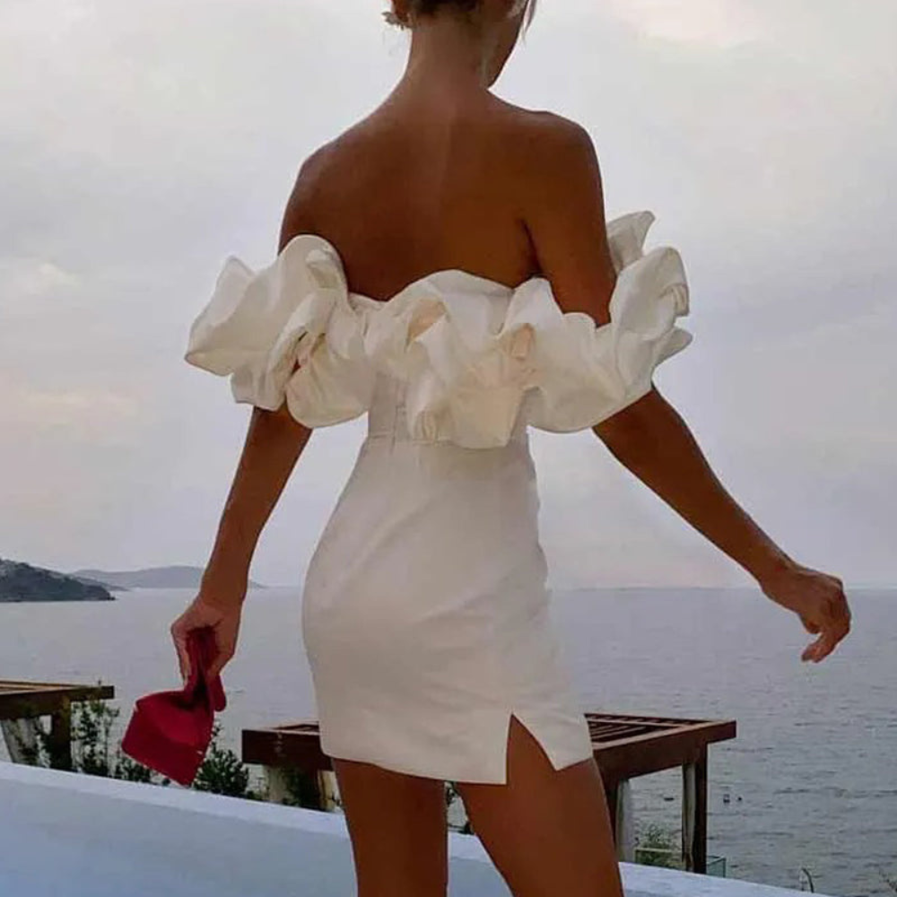 Helen - Women's Ruffle Mini Dress for Wedding Guests