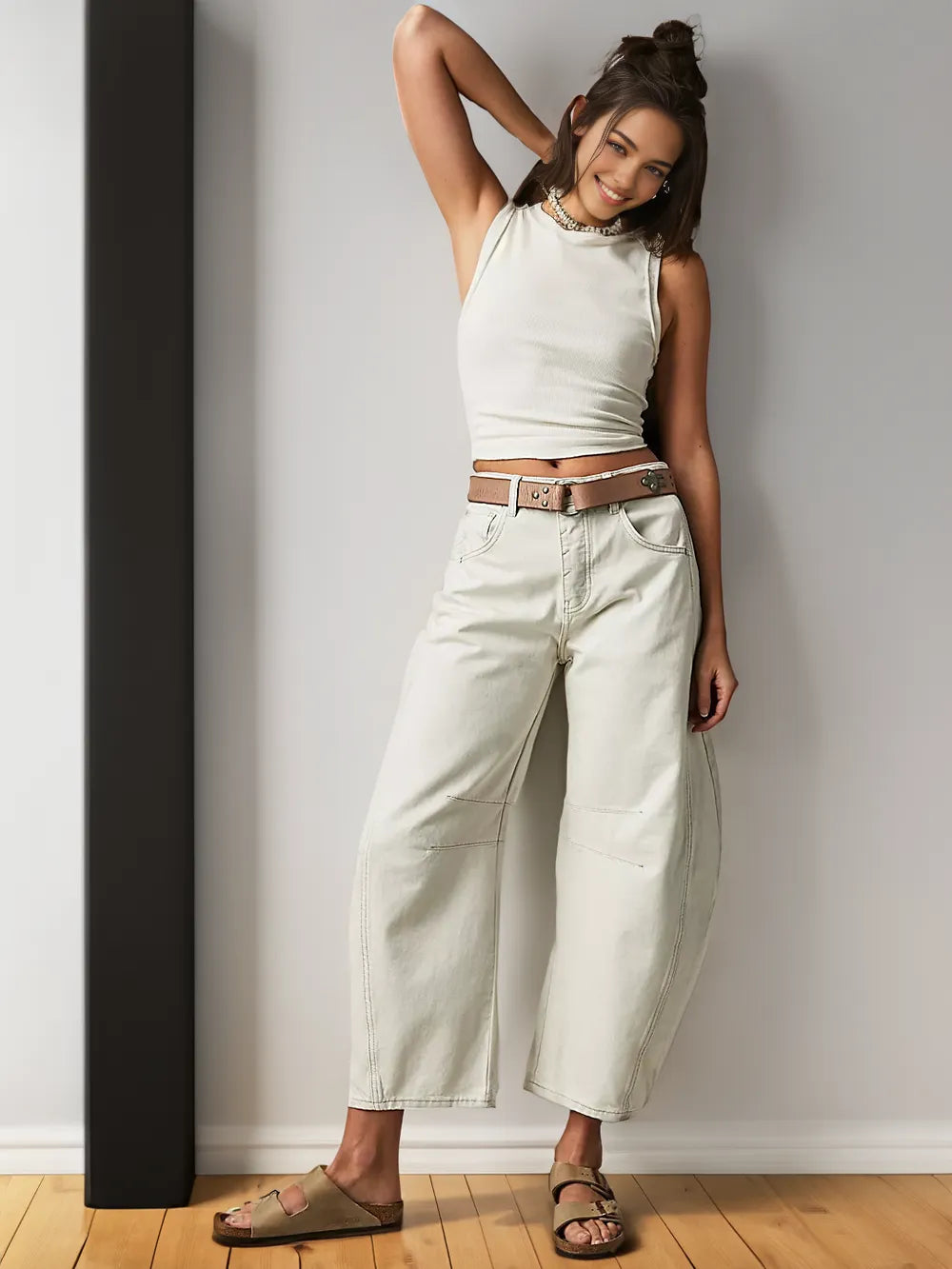 Gillian - Women's Wide Geschnittene Jeans with Nahtdetails