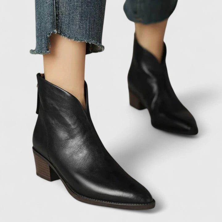 Michelle - Elegant Ankle Boots with Block Heel
