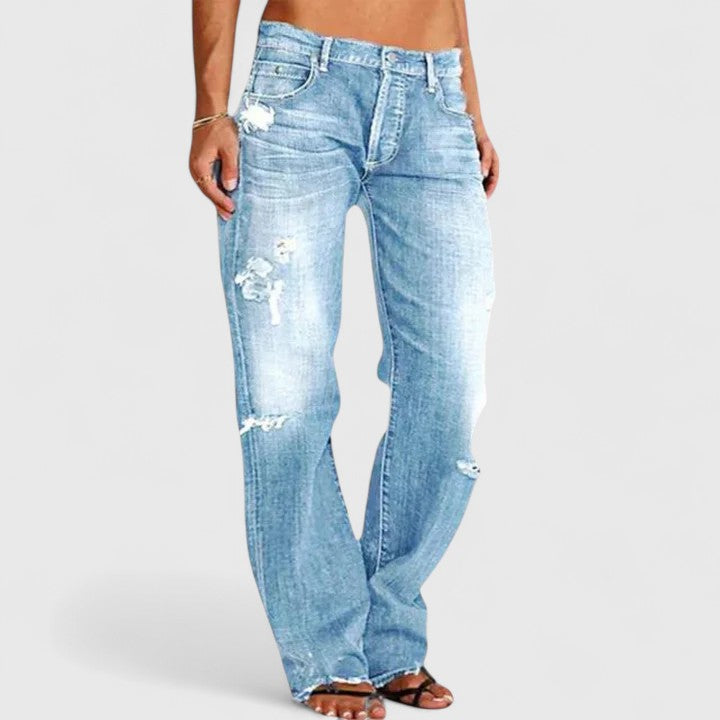 Clara - Women's Vintage-Jeans with Relaxed Fit and Waschung