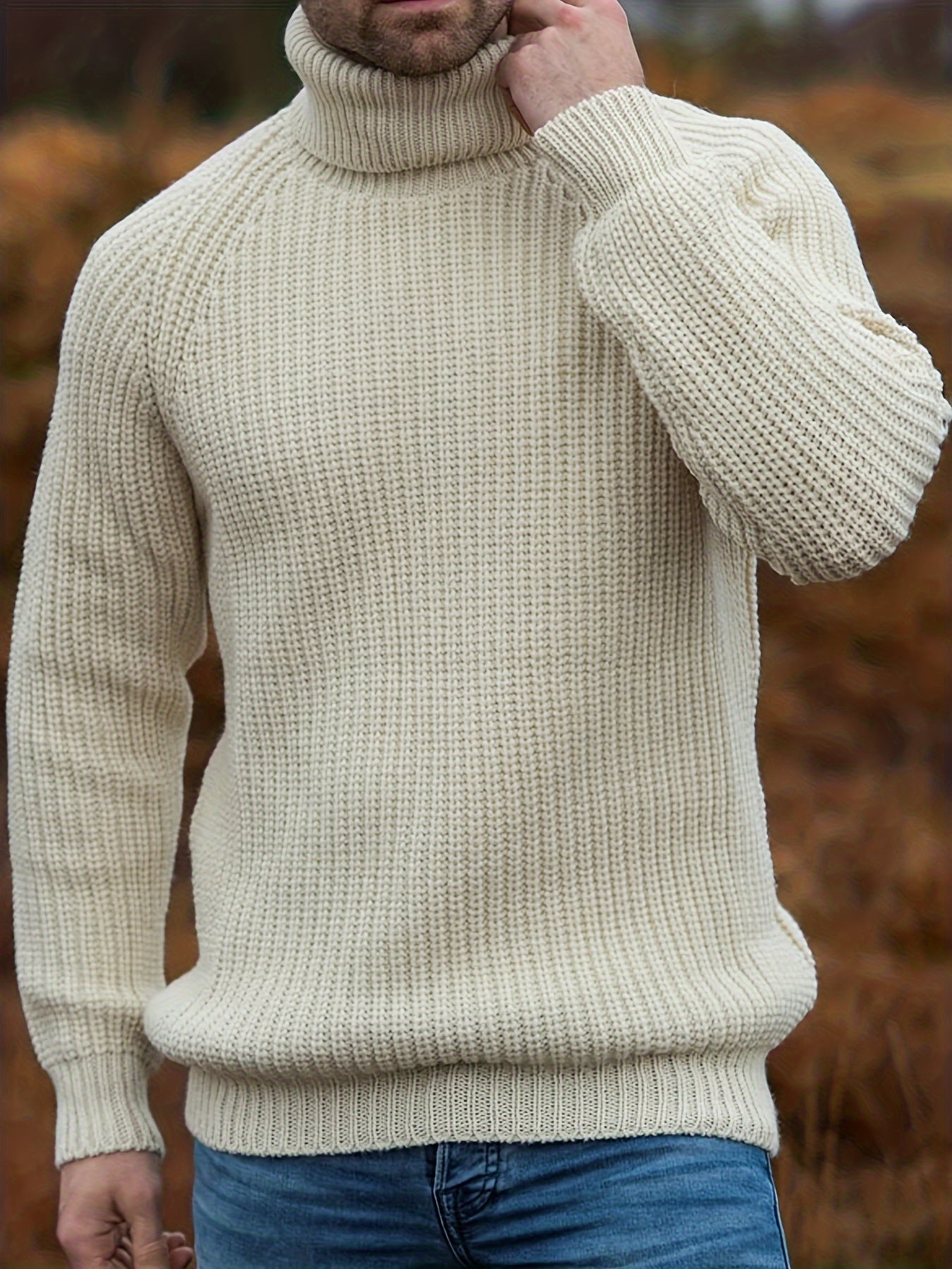 Oliver - Men's Warm Knit Sweater with Turtleneck for Spring