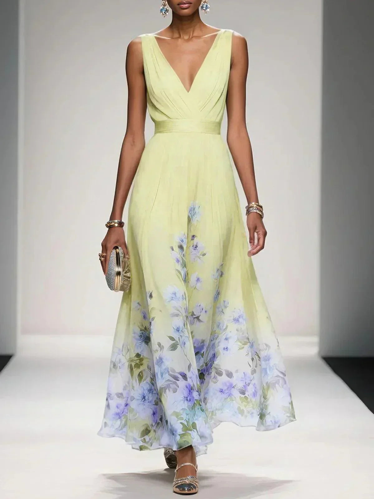 Evie - Women's Blumenprint Wedding Guest Dress