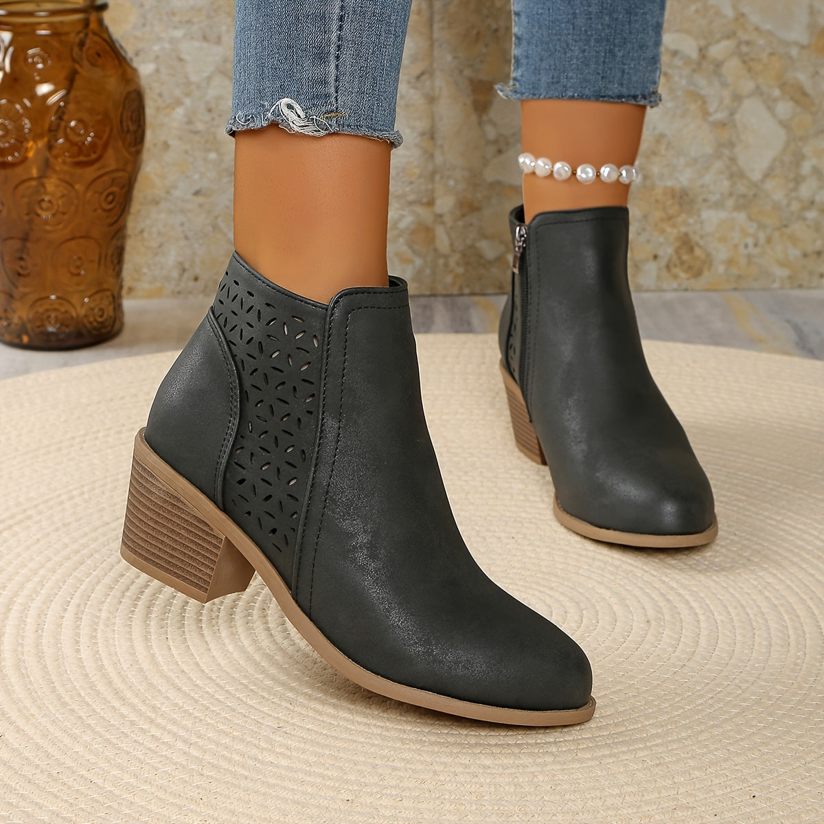 Beth - Women's Ankle Boots zum Slip-On with seitlichem Zip