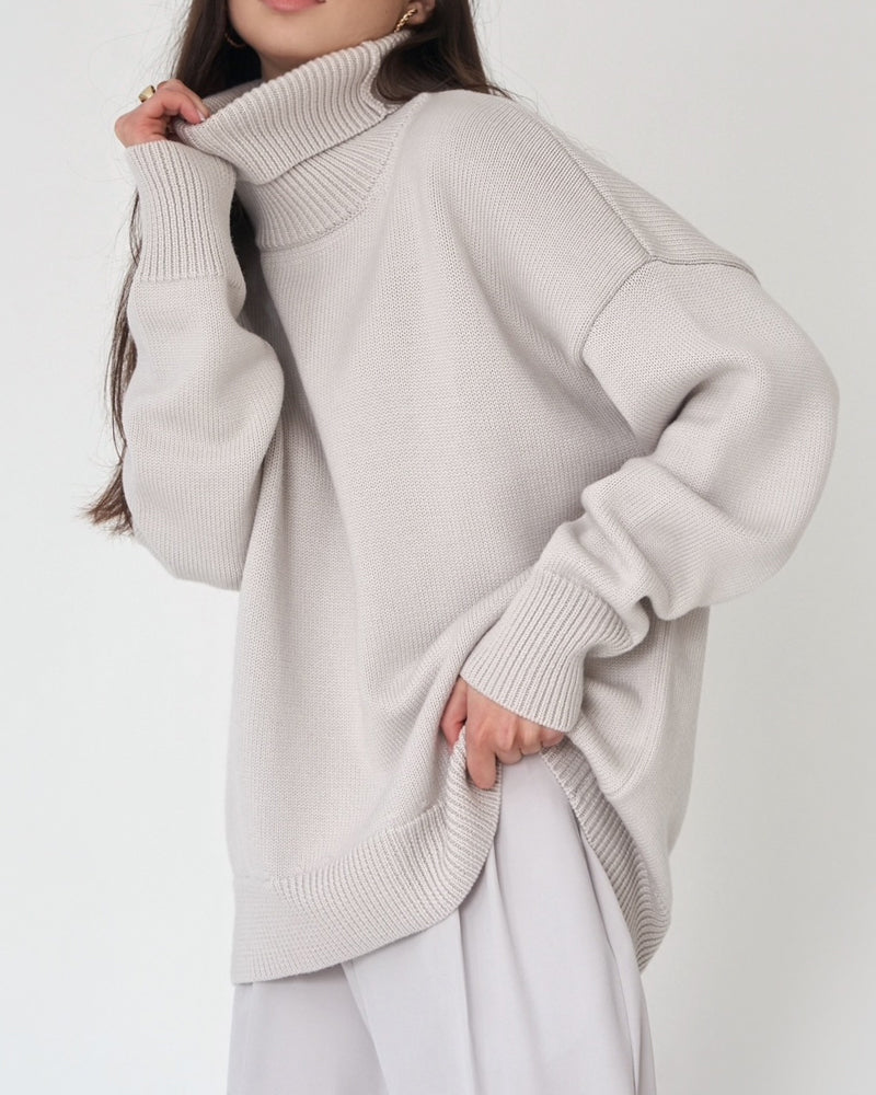 Alice - Women's Oversize High-Neck Casual Sweater