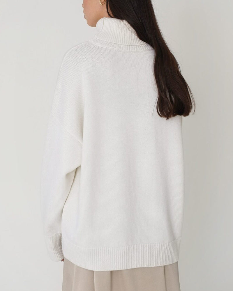 Alice - Women's Oversize High-Neck Casual Sweater