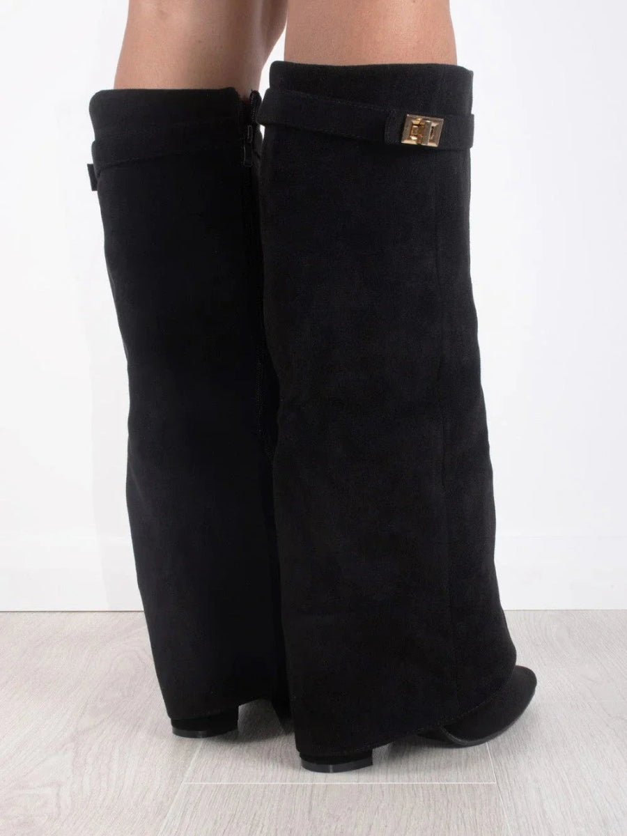 Ava - Women's Over-Knee Boots over-knee with Zip