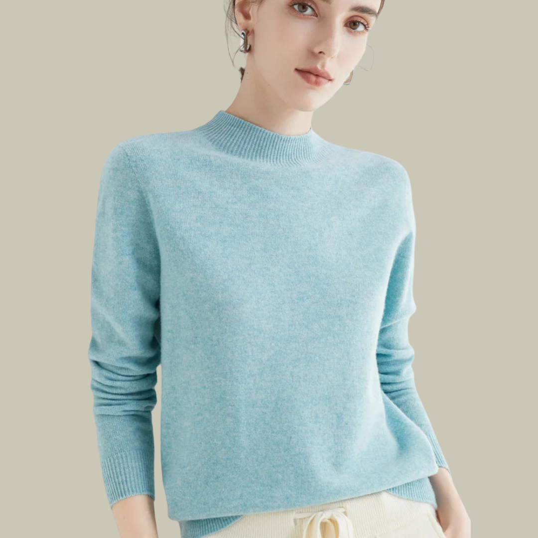 Karen - Women's Turtleneck Sweater aus Merinowolle for Spring