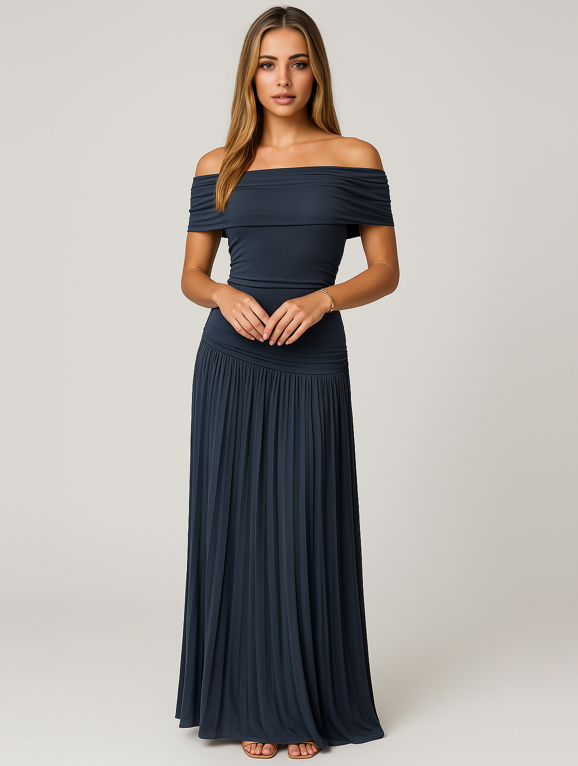 Phoebe - Women's Wedding Guest Gefaltetes Maxi Dress