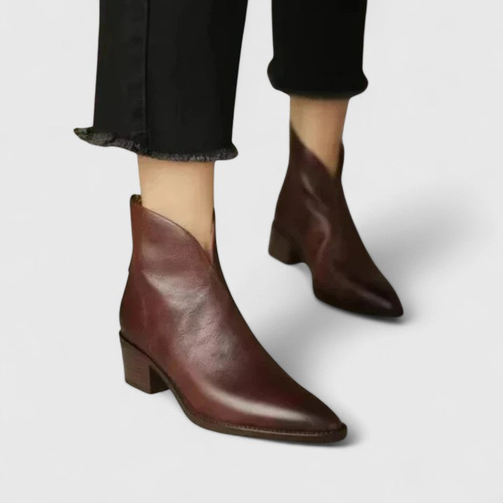 Michelle - Elegant Ankle Boots with Block Heel