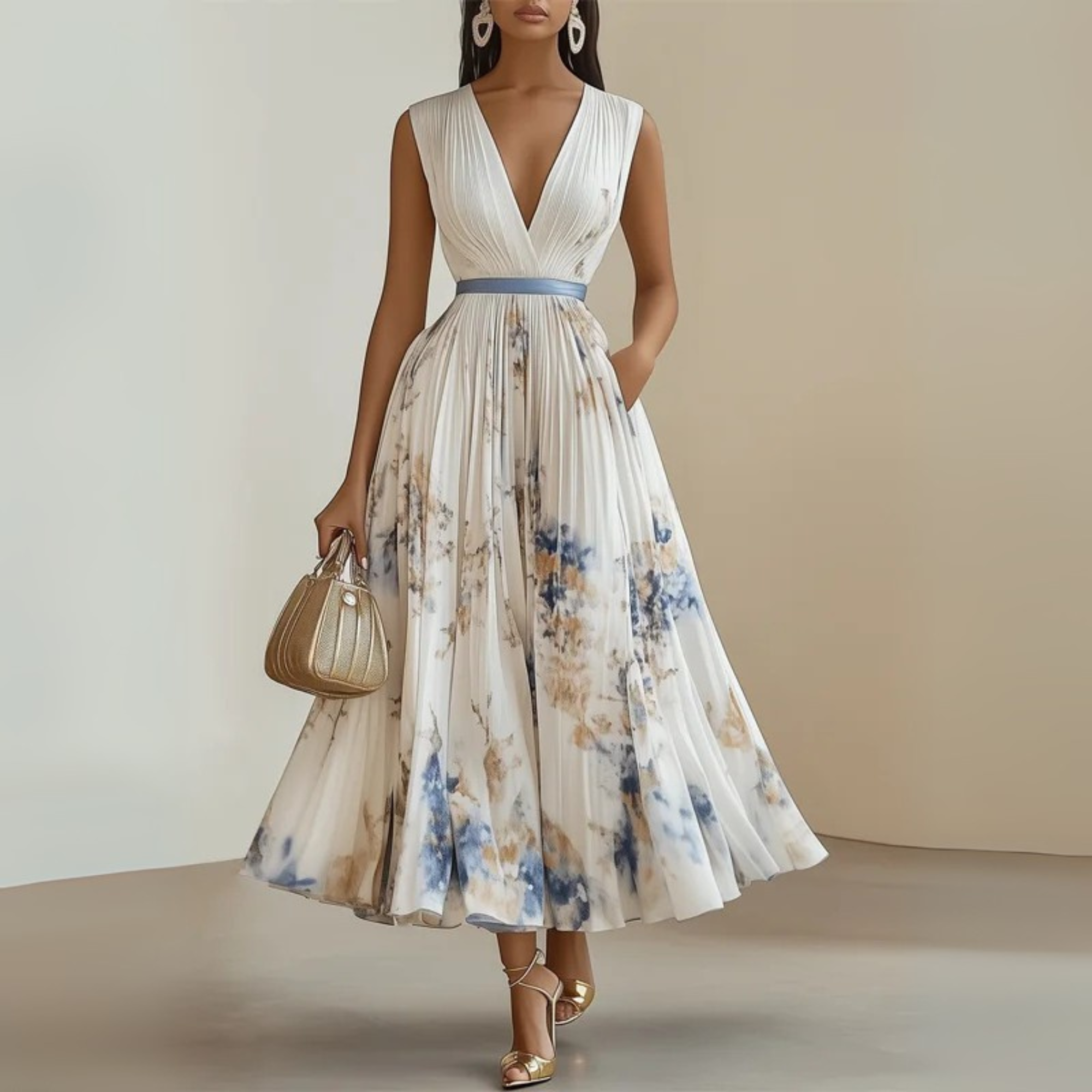 Alice - Women's Flowing Sleeveless Summer Maxi Dress