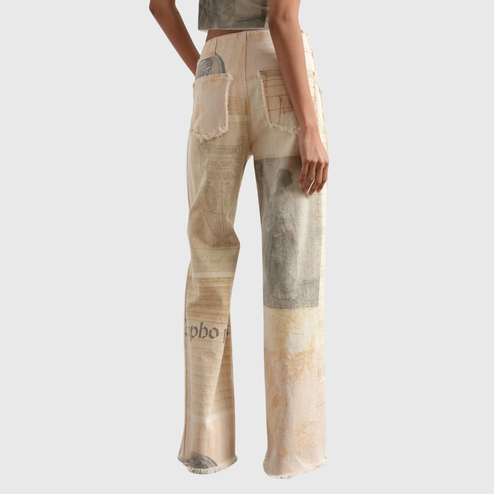 Irene - Women's Vintage-Jeans with High Waist and Print