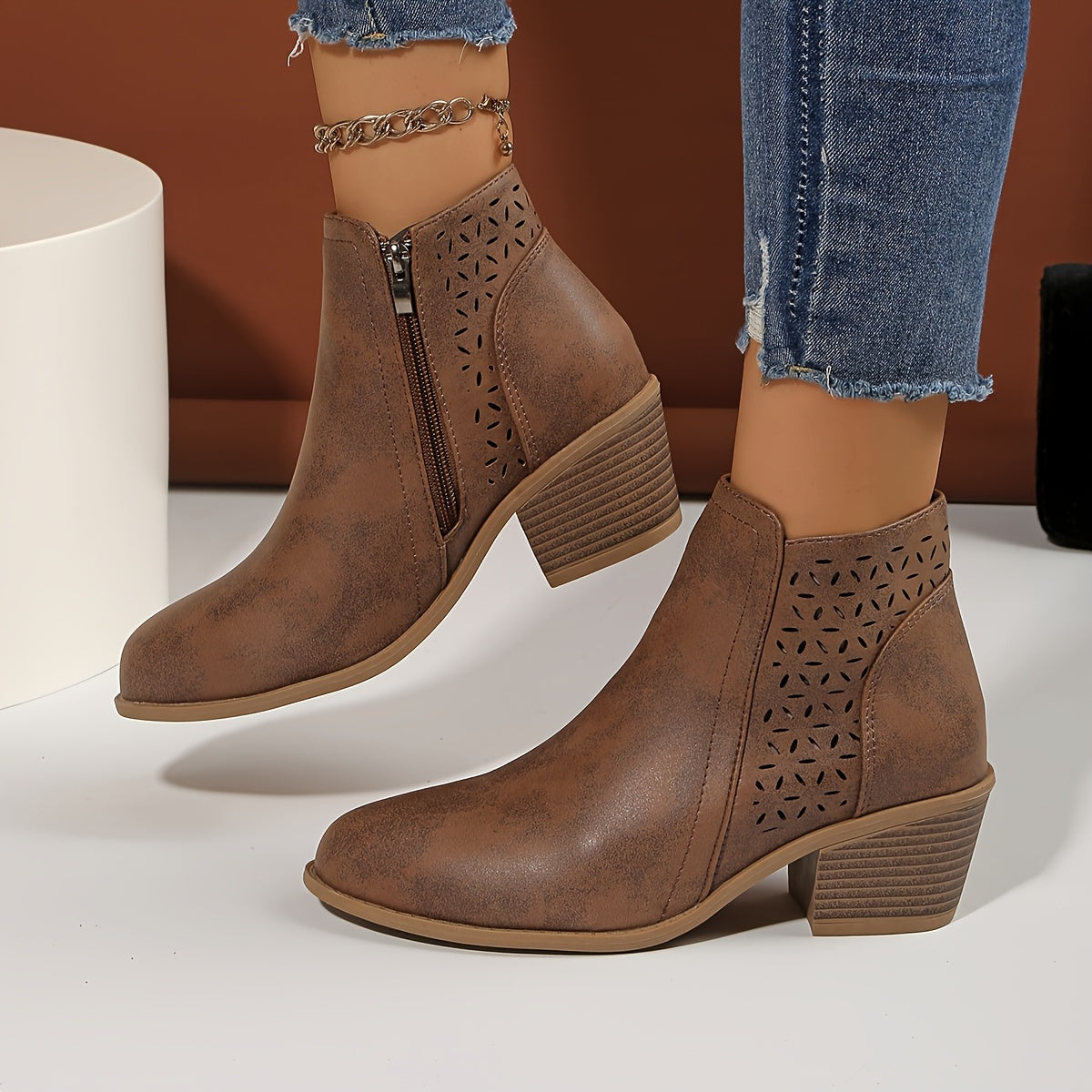 Beth - Women's Ankle Boots zum Slip-On with seitlichem Zip