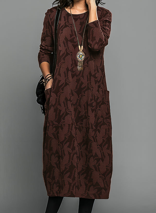 Iris - Women's Printed Midi Dress for Wedding Guests