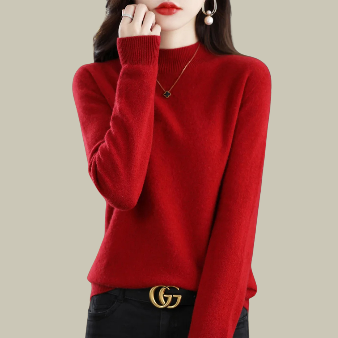 Karen - Women's Turtleneck Sweater aus Merinowolle for Spring