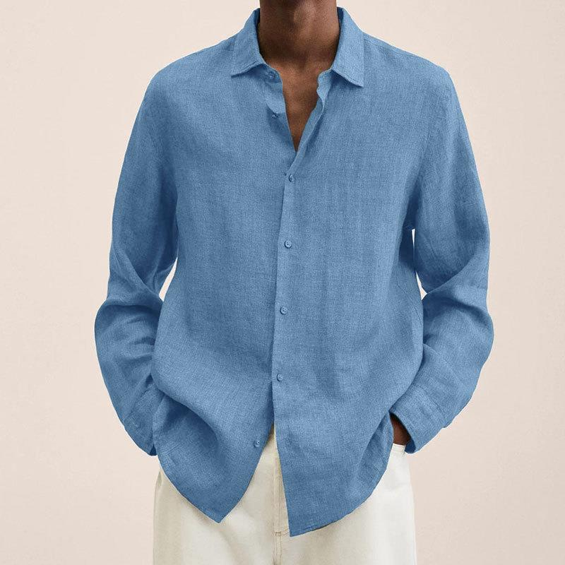 Kathleen - Men's Klassisches Long Sleeve Shirt with Button Placket