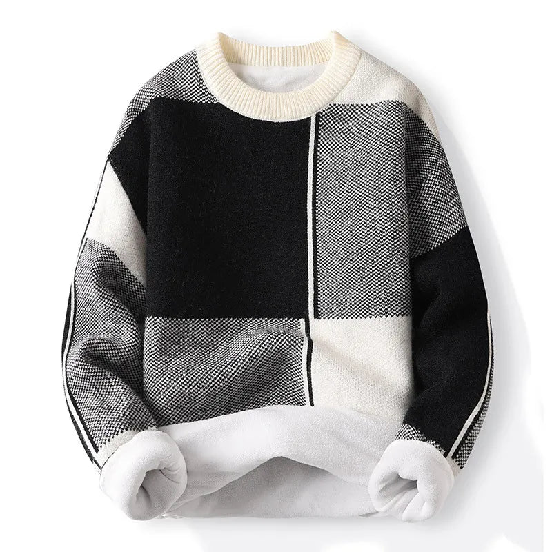 Alfie - Men's Spring Colour Block Round Neck Sweater